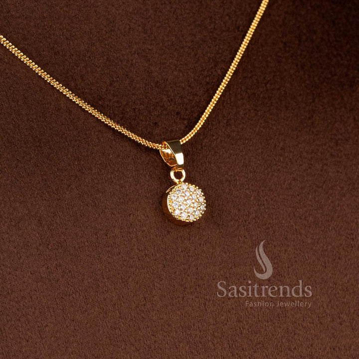 Beautiful 24K Micro Gold Plated round pavé pendant chain for special occasions - Sasitrends