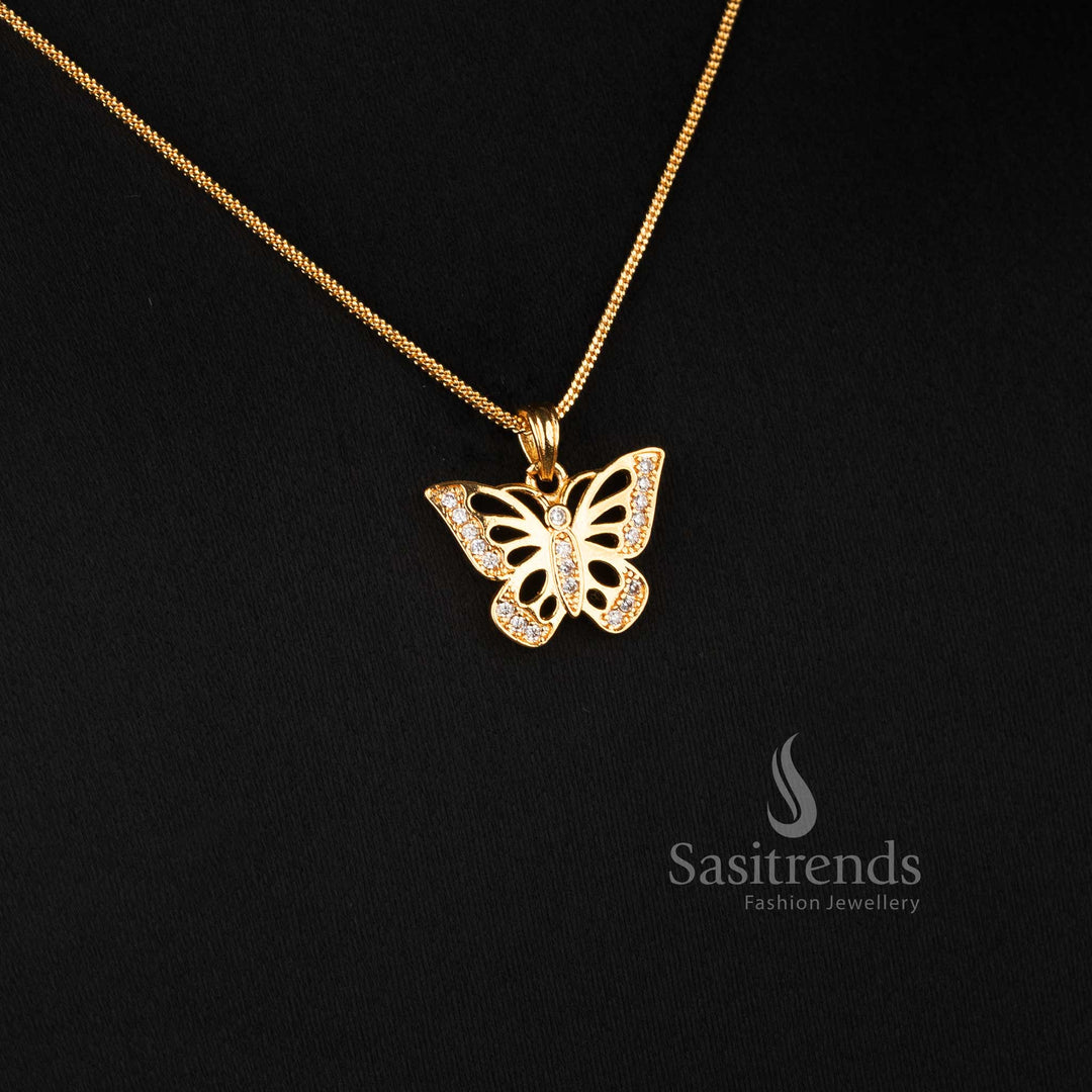 Stylish micro gold plated butterfly necklace for everyday and festive wear - Sasitrends