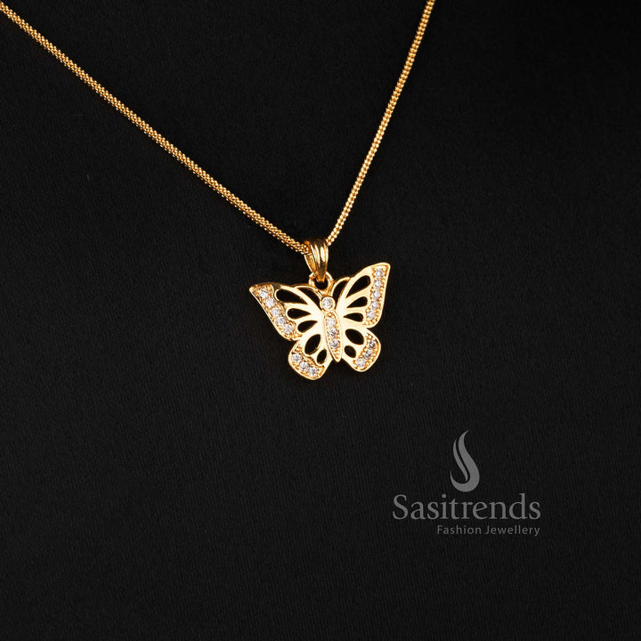 Stylish micro gold plated butterfly necklace for everyday and festive wear - Sasitrends