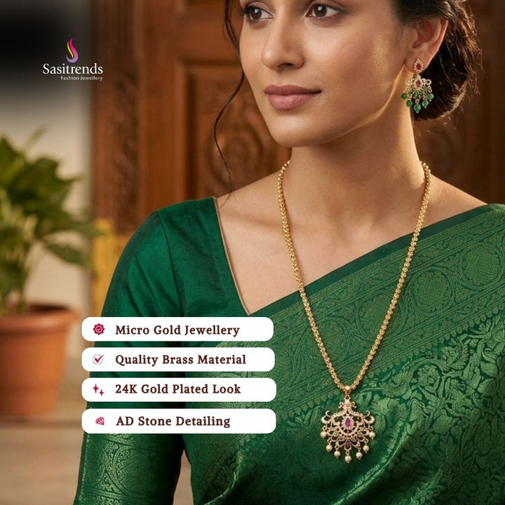 Micro gold plated necklace model image - Sasitrends