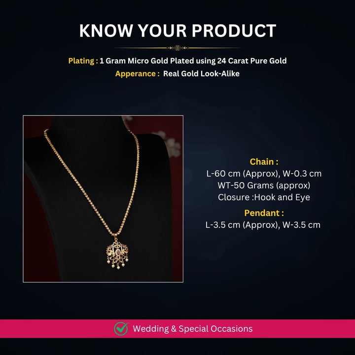 Micro gold plated Necklace measurement image - Sasitrends