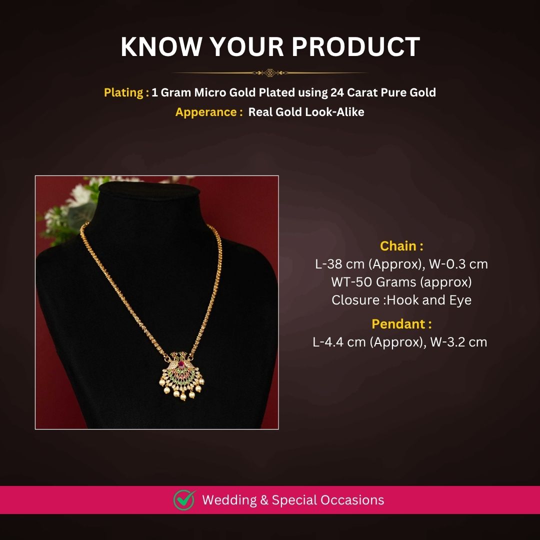 Micro gold plated Necklace measurement image - Sasitrends
