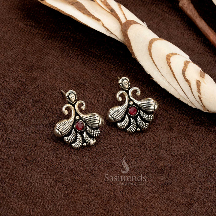 Stylish and durable oxidised artistic design earrings set for ethnic wear - Sasitrends