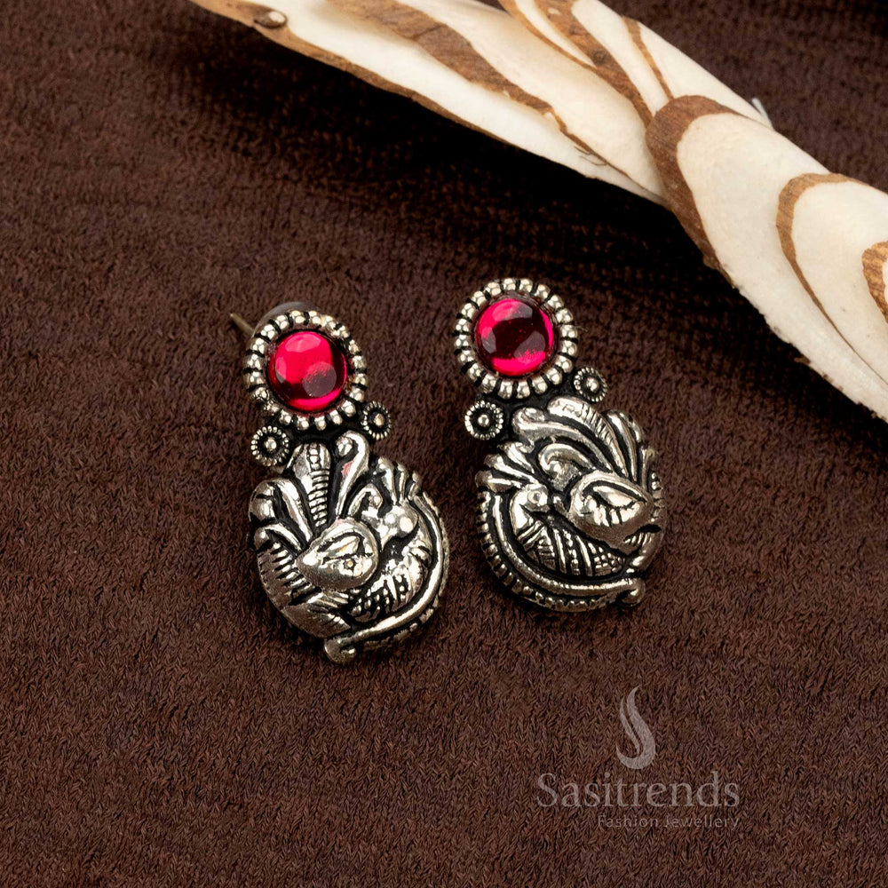 Heritage-inspired oxidised choker necklace set for festive occasions - Sasitrends