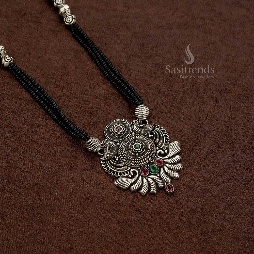 Stylish and durable oxidised artistic design necklace set for ethnic wear - Sasitrends