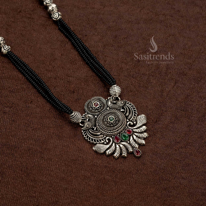 Stylish and durable oxidised artistic design necklace set for ethnic wear - Sasitrends