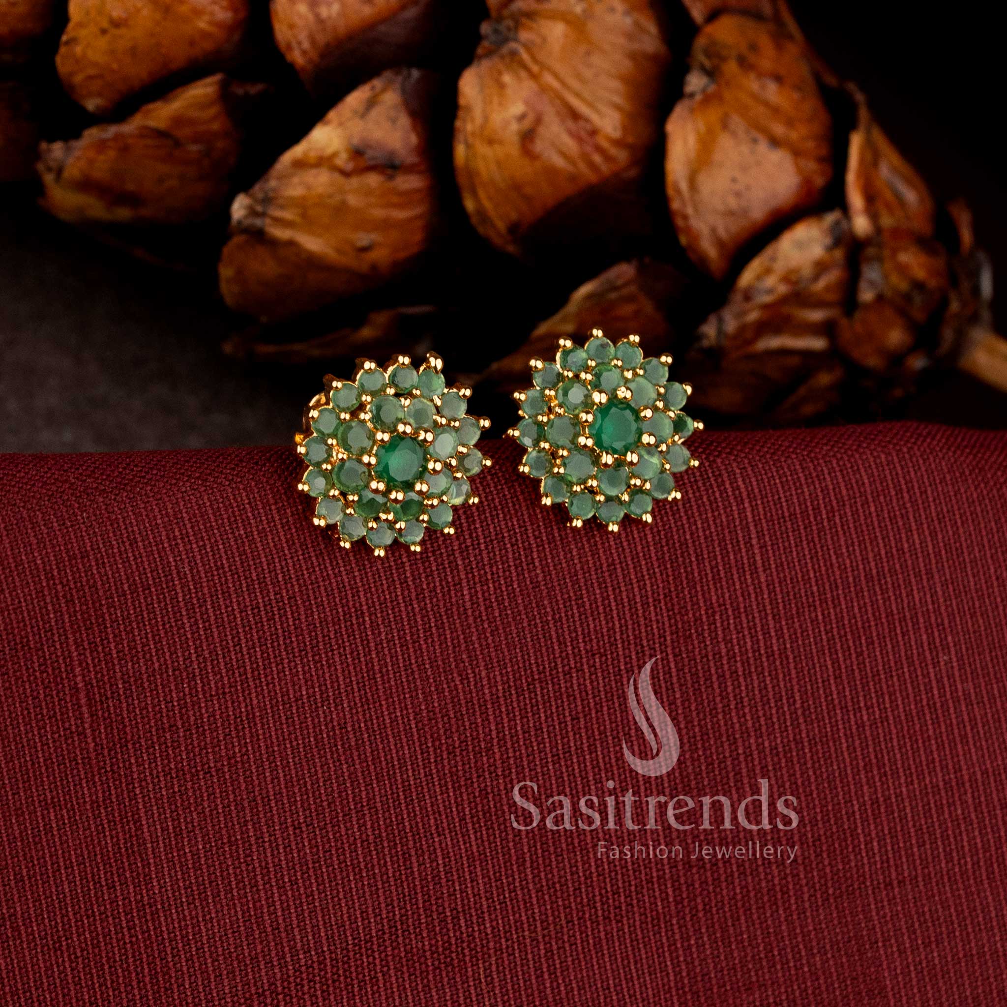 stunning full ad stone cluster studs guaranteed to look like real gold sasitrends