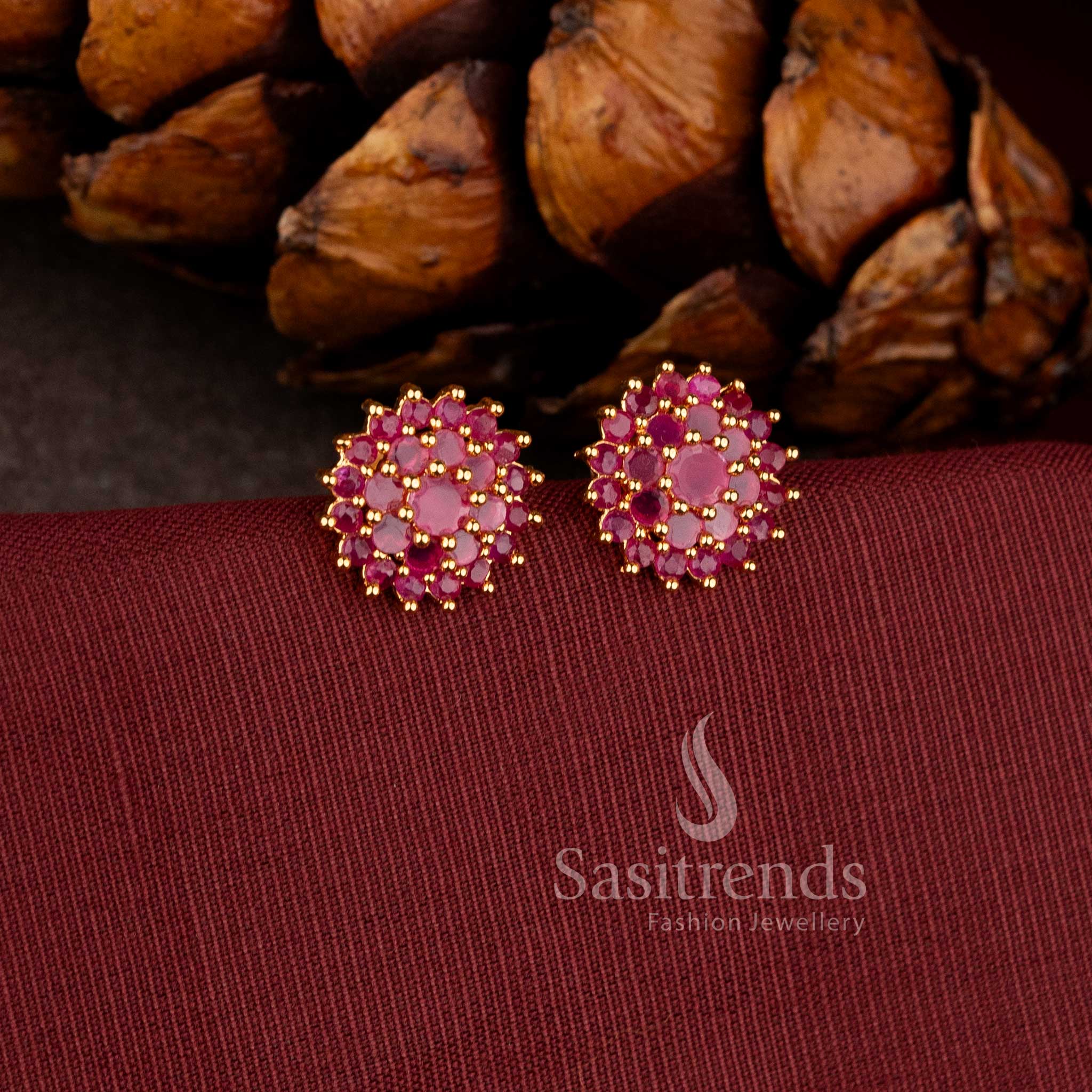 Stunning full ad stone cluster studs guaranteed to look like real gold sasitrends