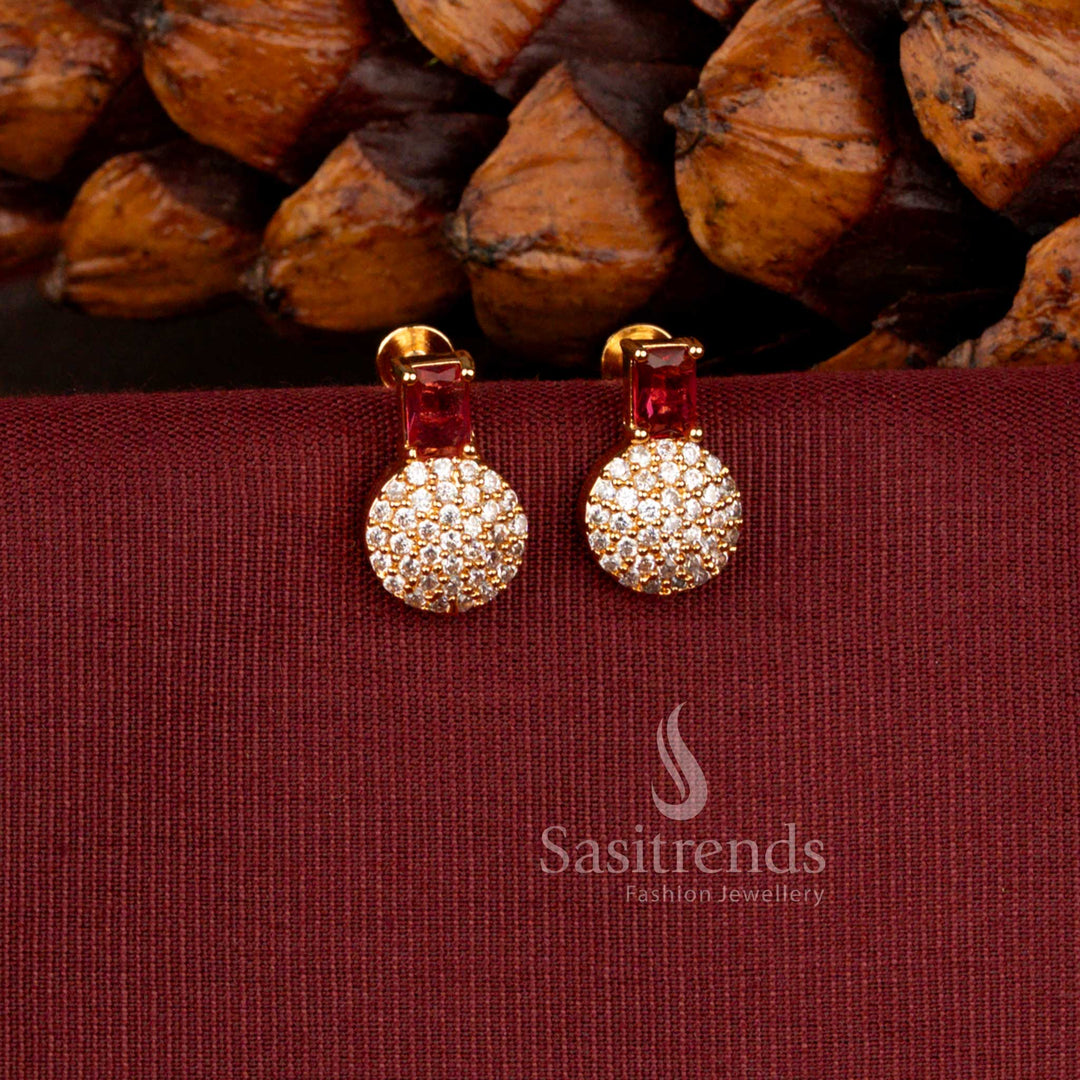 Micro Gold Plated Party Wear Circular Drop Earrings for Festive and Special Occasions - Sasitrends