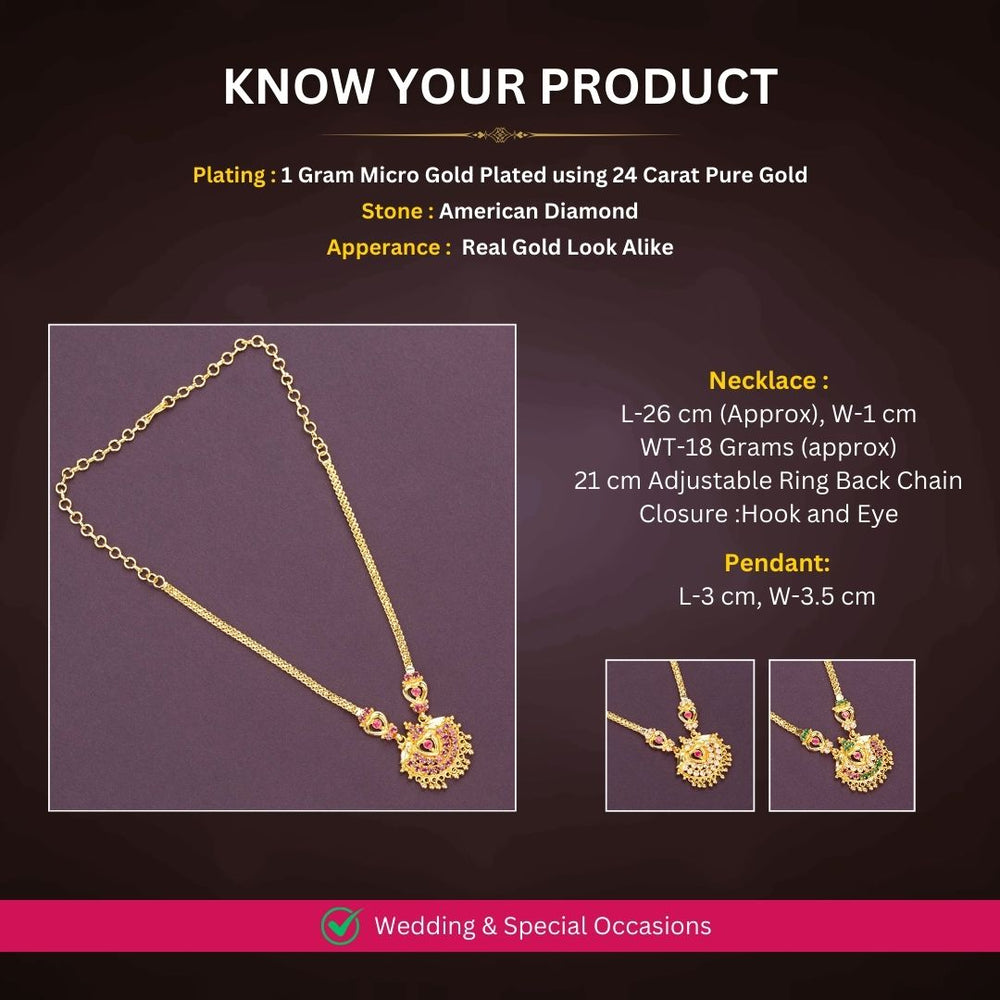 Micro Gold Plated Necklace Set Measurement Image - Sasitrends