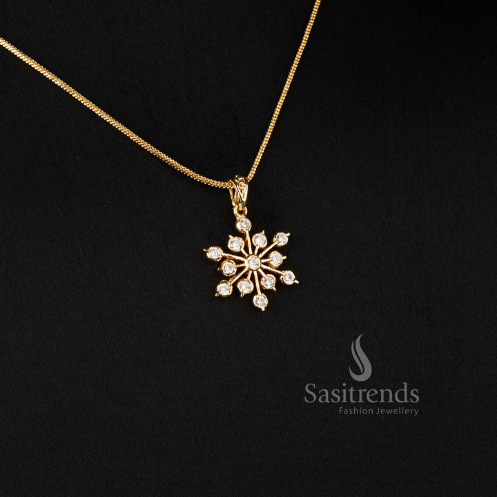 Beautiful diamond starburst pendant necklace with guaranteed quality and real gold look - Sasitrends