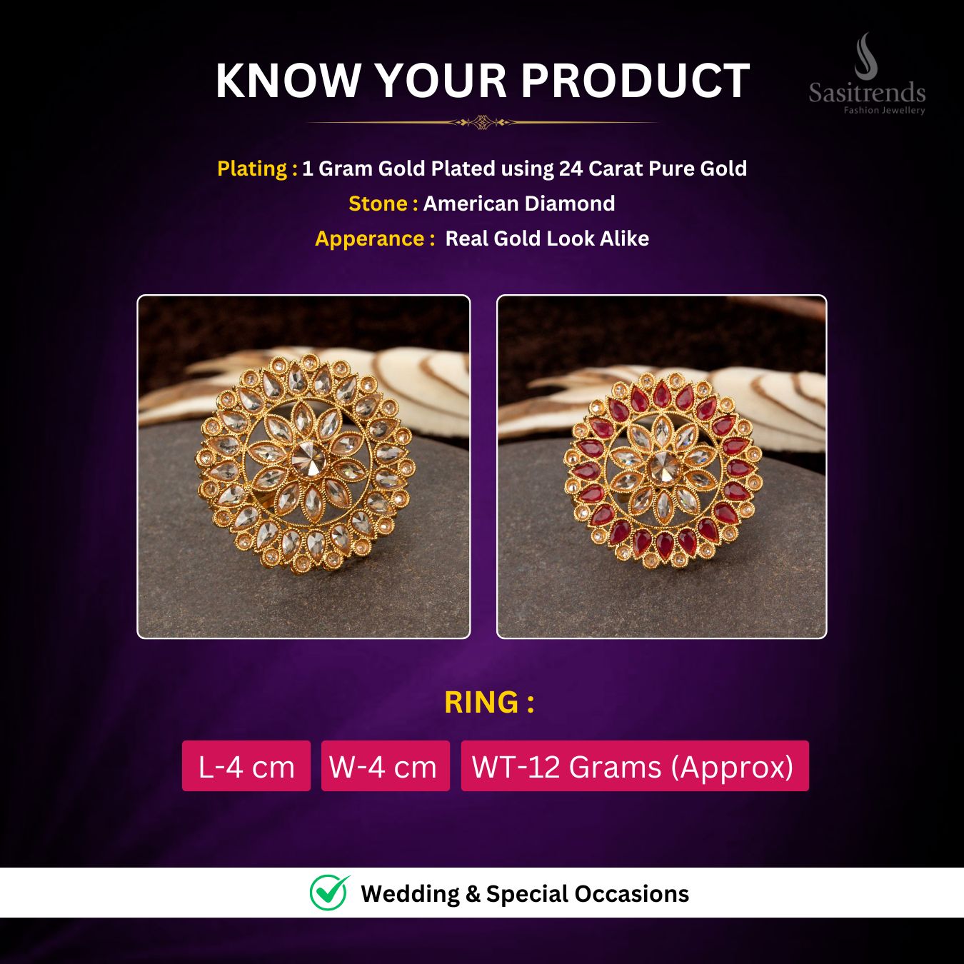 Gold Plated Ring Measurement image - Sasitrends