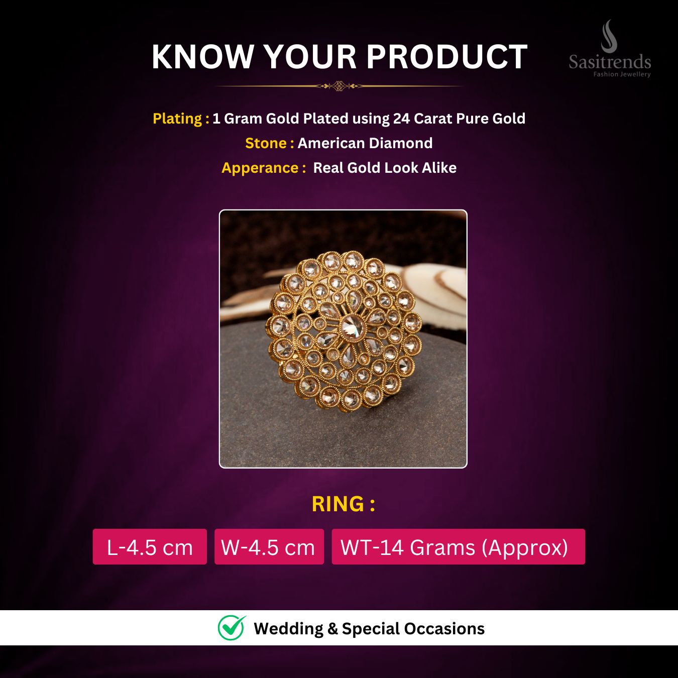 Gold Plated Ring Measurement image - Sasitrends