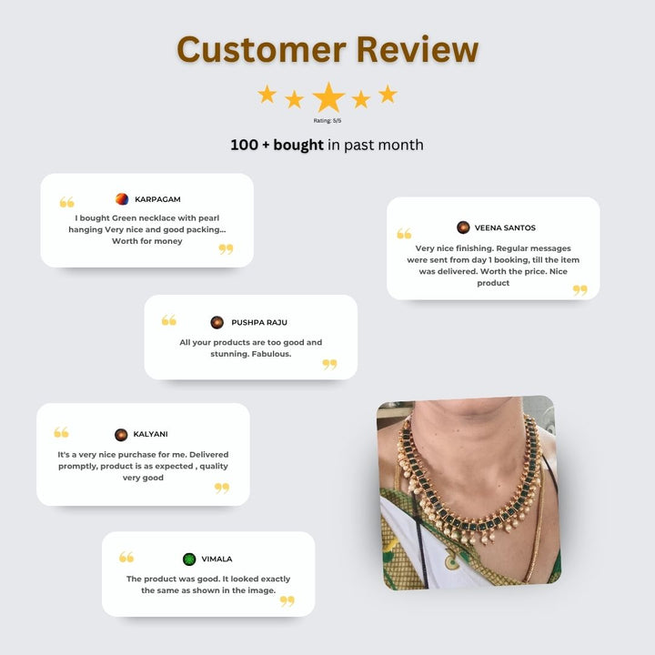 Traditional classic matte gold plated necklace set - Sasitrends