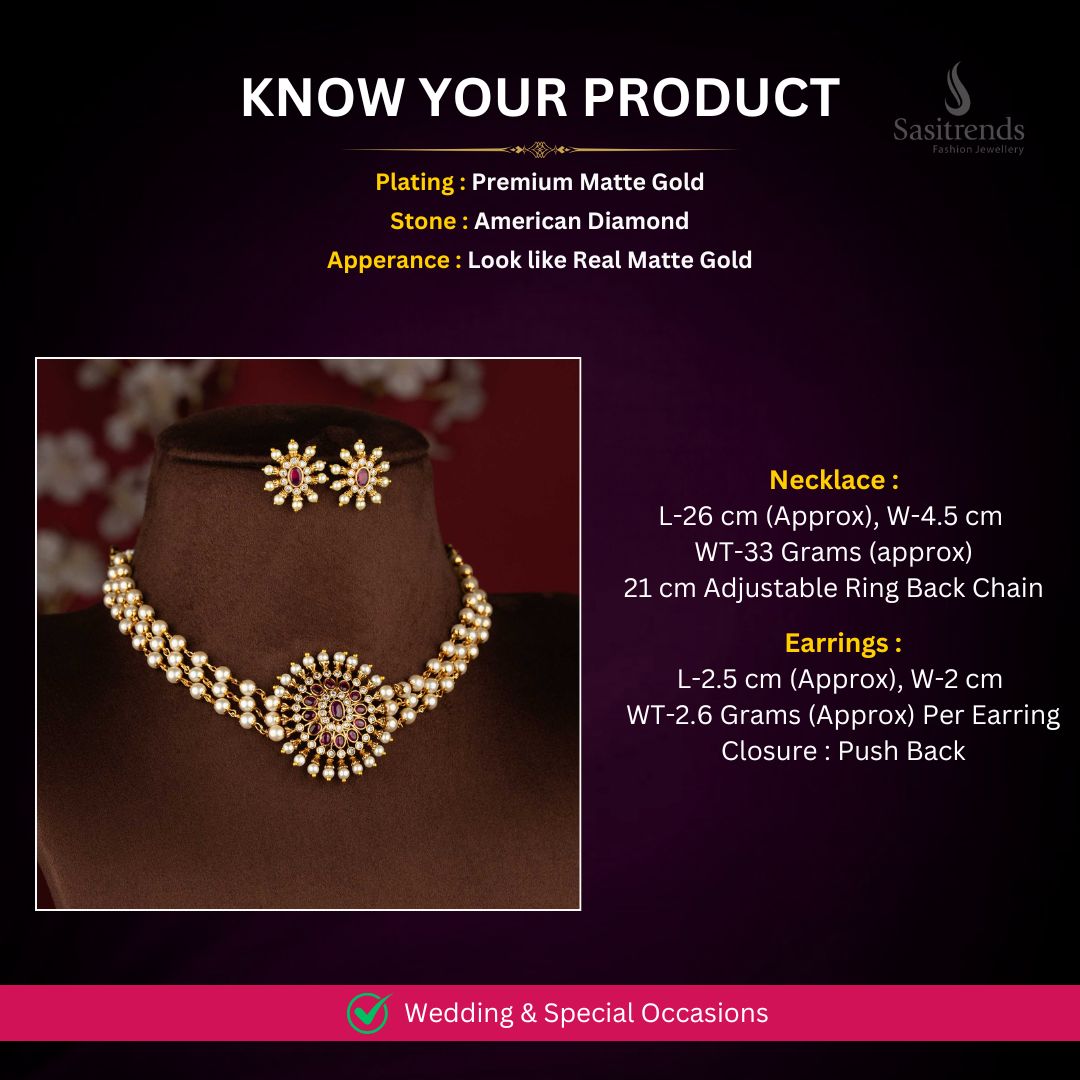 Matte choker Necklace set Measuremetn Image - Sasitrends