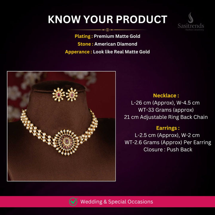 Matte choker Necklace set Measuremetn Image - Sasitrends