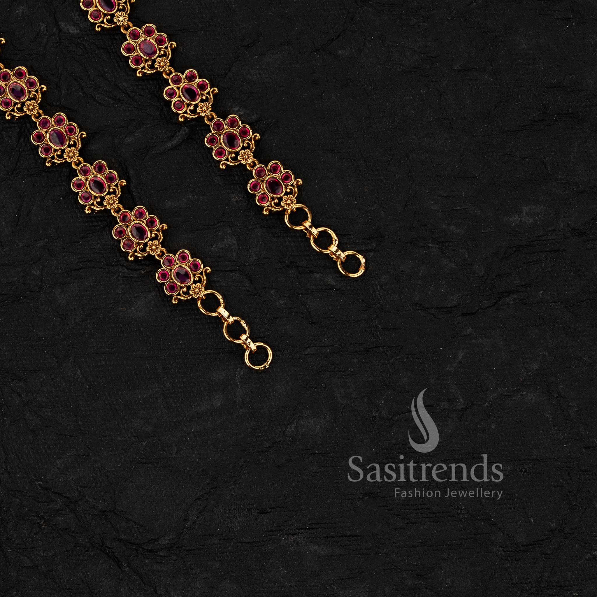 Traditional south indian wedding ear chains with decorative floral motifs  - Sasitrends