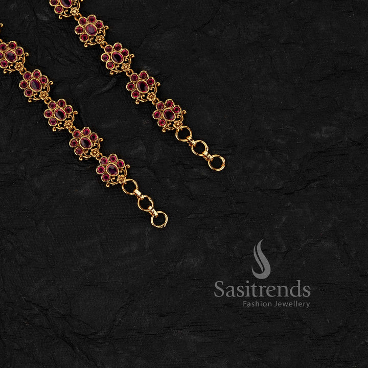 Traditional south indian wedding ear chains with decorative floral motifs  - Sasitrends