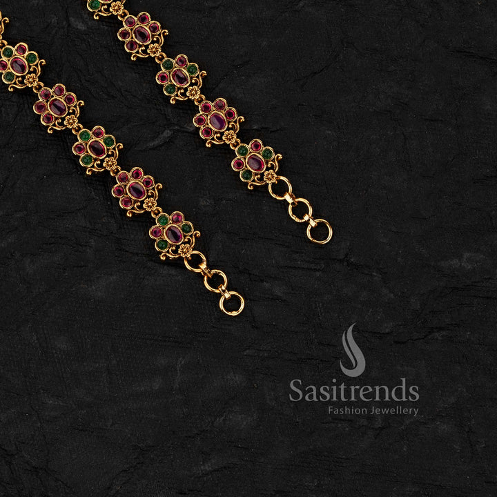 Traditional south indian wedding ear chains with decorative floral motifs  - Sasitrends 
