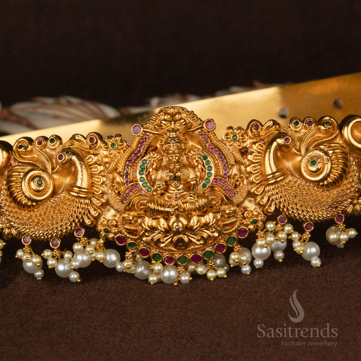 Traditional South Indian Lakshmi Waist Belt with Elephant Motifs - Sasitrends