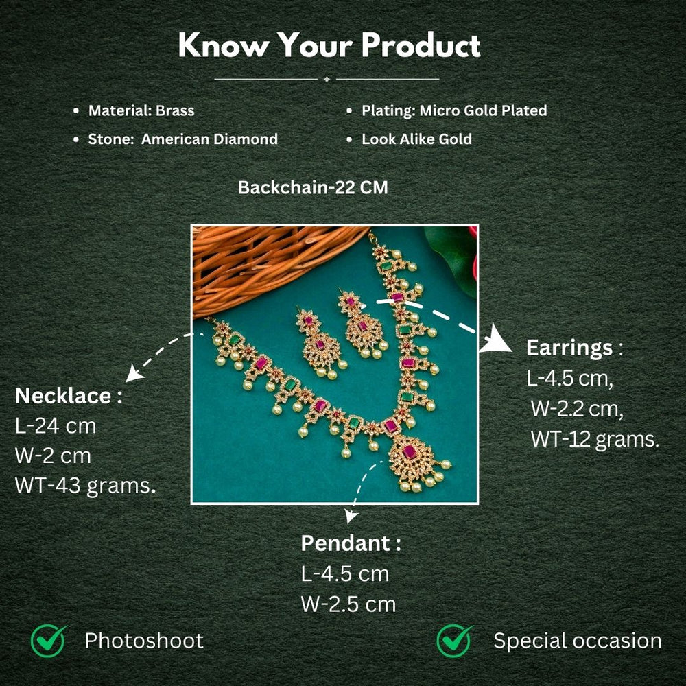 Micro Gold Plated Jewellery Set Measurement Image - Sasitrends 