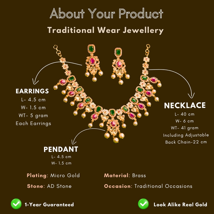 Micro Gold Plated Iewellery Set Measurement Image - Sasitrends