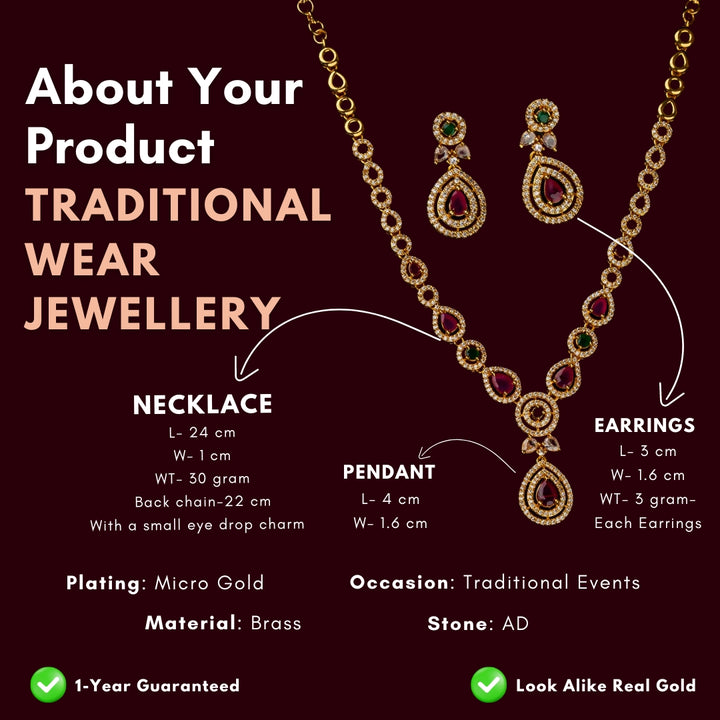 Micro Gold Plated Jewellery Set Measurement Image - Sasitrends