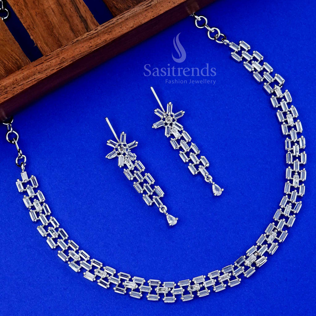 Luxurious American Diamond Necklace Set - Glamorous Statement Piece