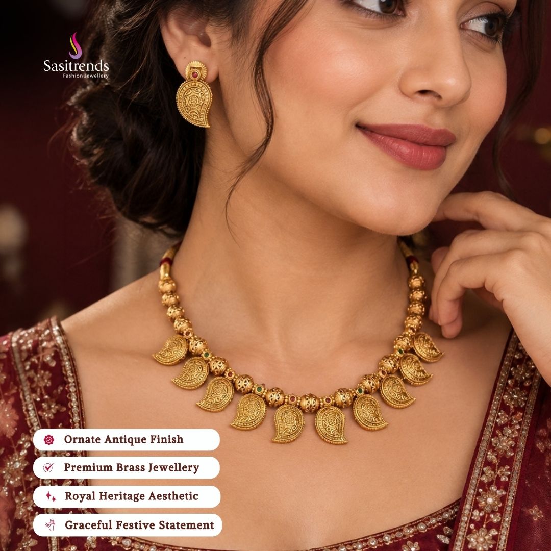 Antique gold plated necklace  - Sasitrends