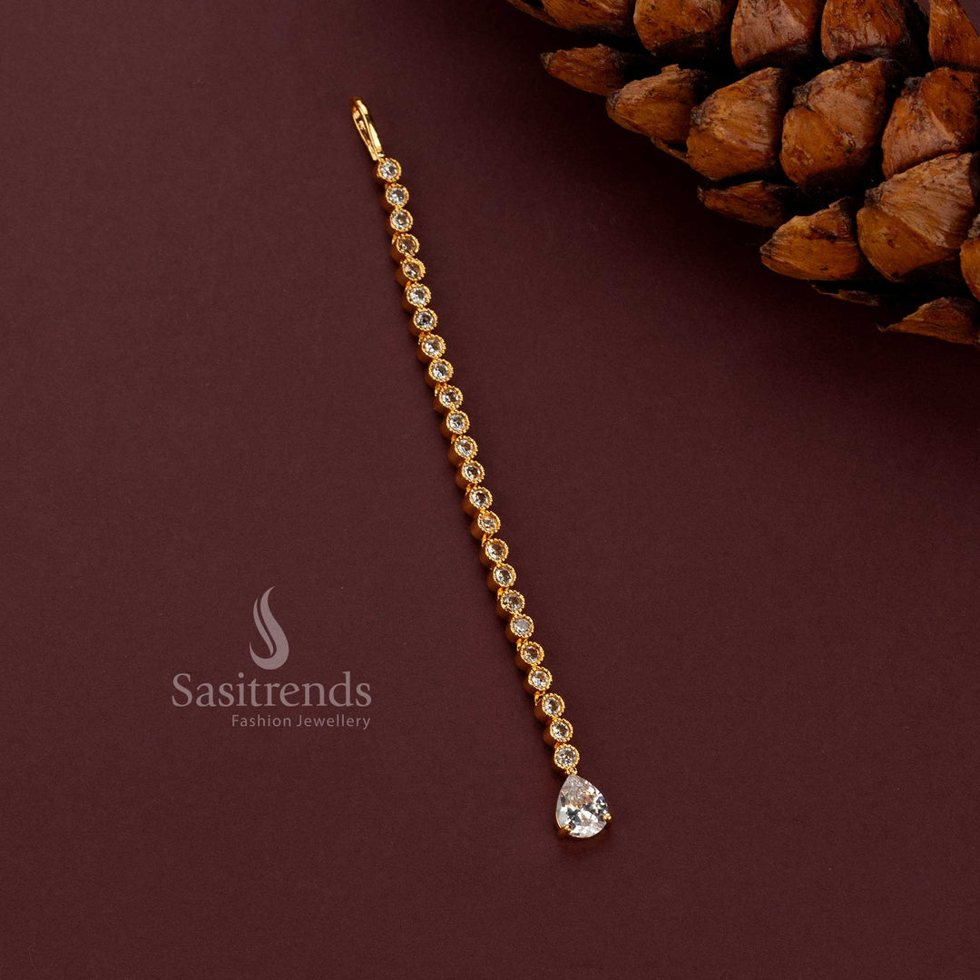 Traditional Gold Plated AD Stone Hair Jewellery for Weddings, Engagements and Festive Celebrations - Sasitrends