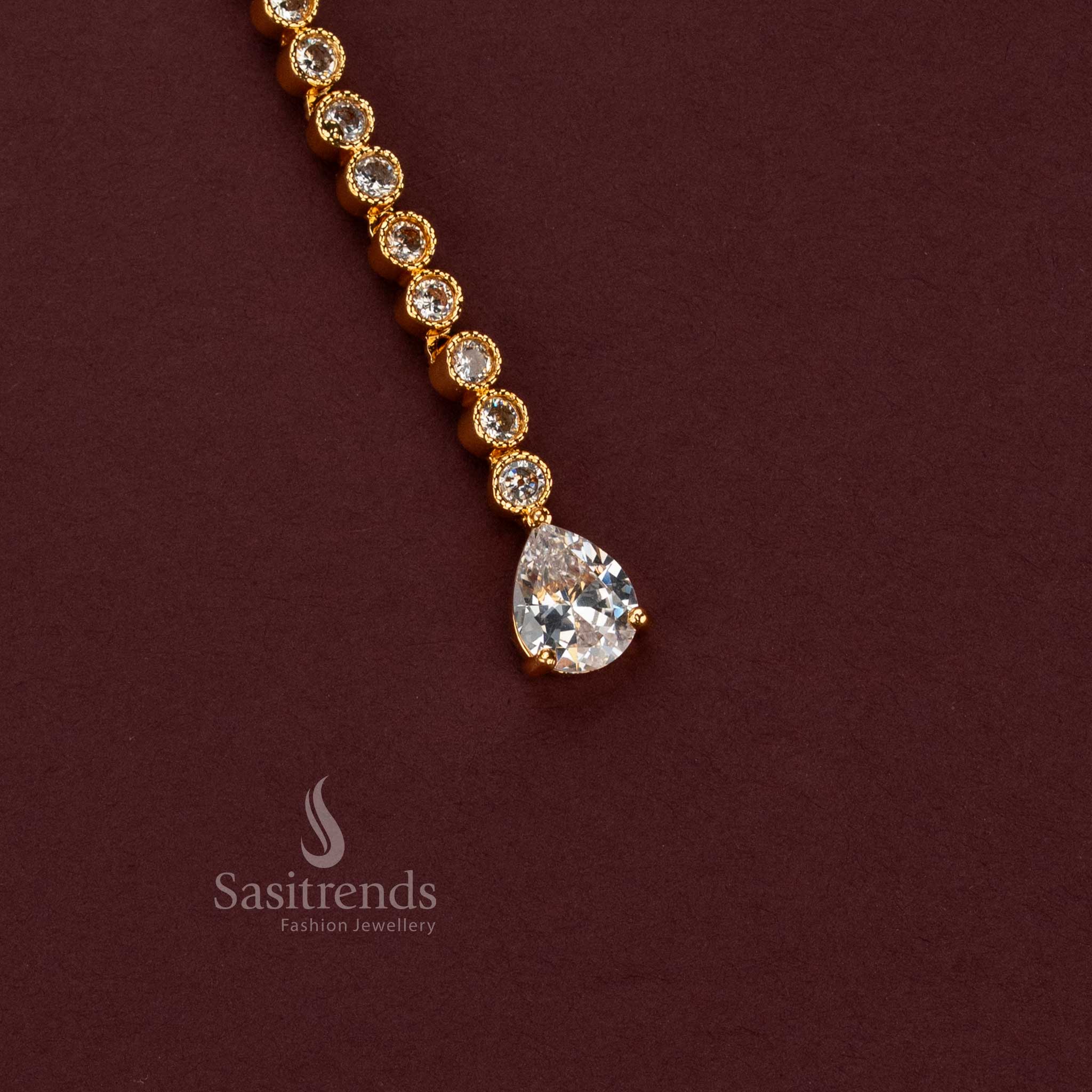 Traditional Gold Plated AD Stone Hair Jewellery for Weddings, Engagements and Fe