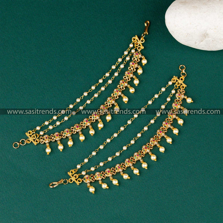 Beautiful Guaranteed Micro Gold Plated Pearl Matil Ear Chain Sasitrends Online Shopping