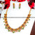 Traditional Matt Temple Wear Floral Ruby Green Necklace Earrings Jewellery Set