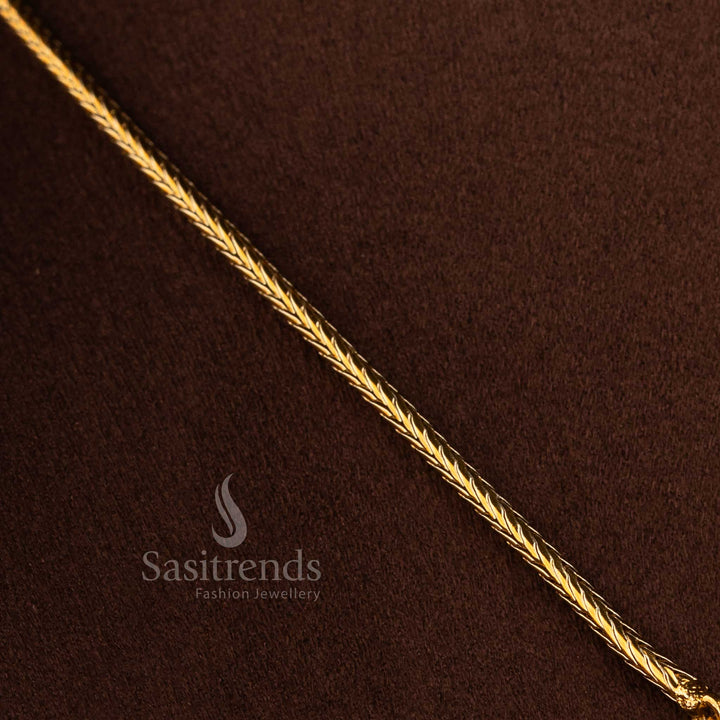 Bridal matte gold peacock necklace jewellery set with intricate design and sparkling stones