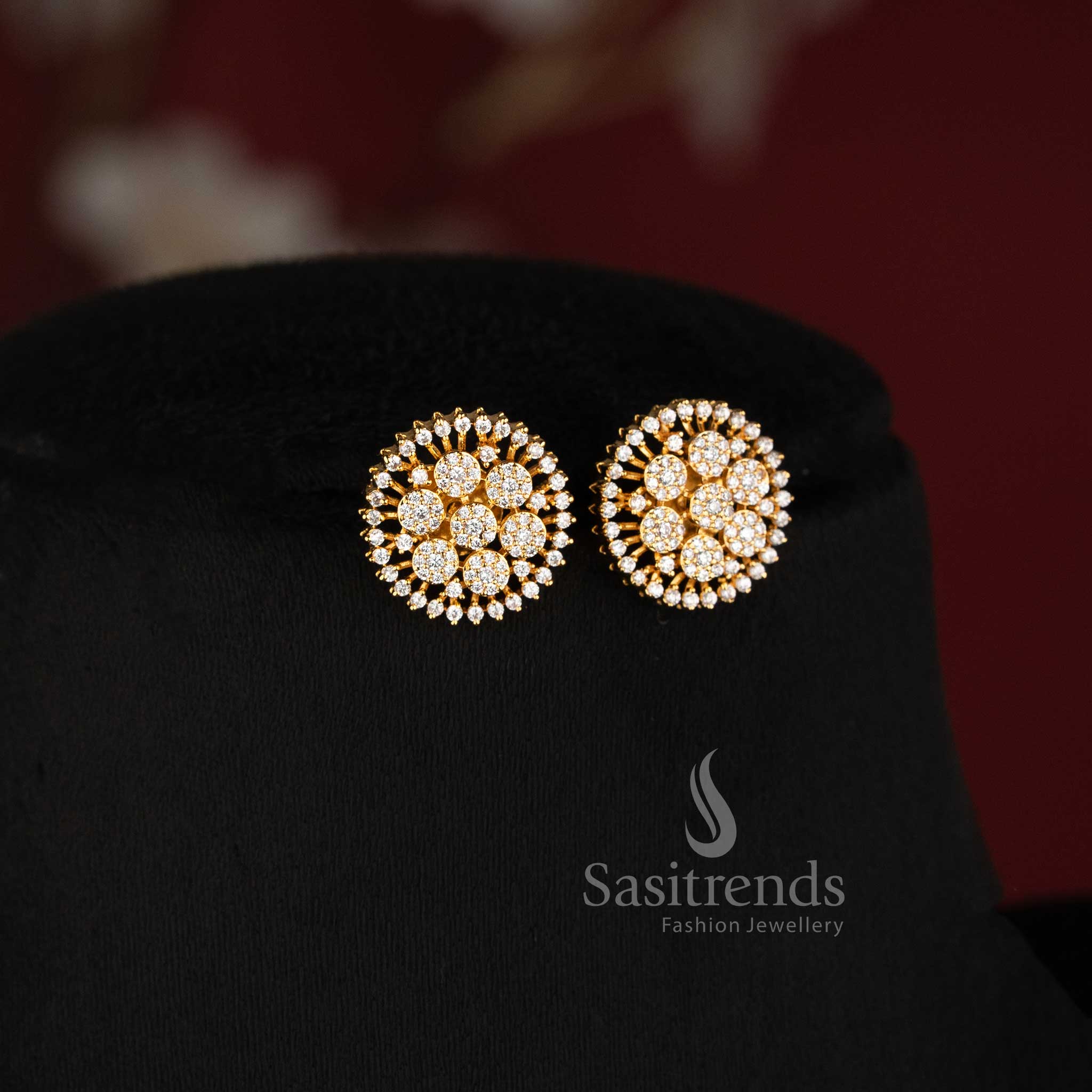 Micro Gold Plated Crown AD Stone Pendant Set with Chain for Wedding and Festive Wear - Sasitrends