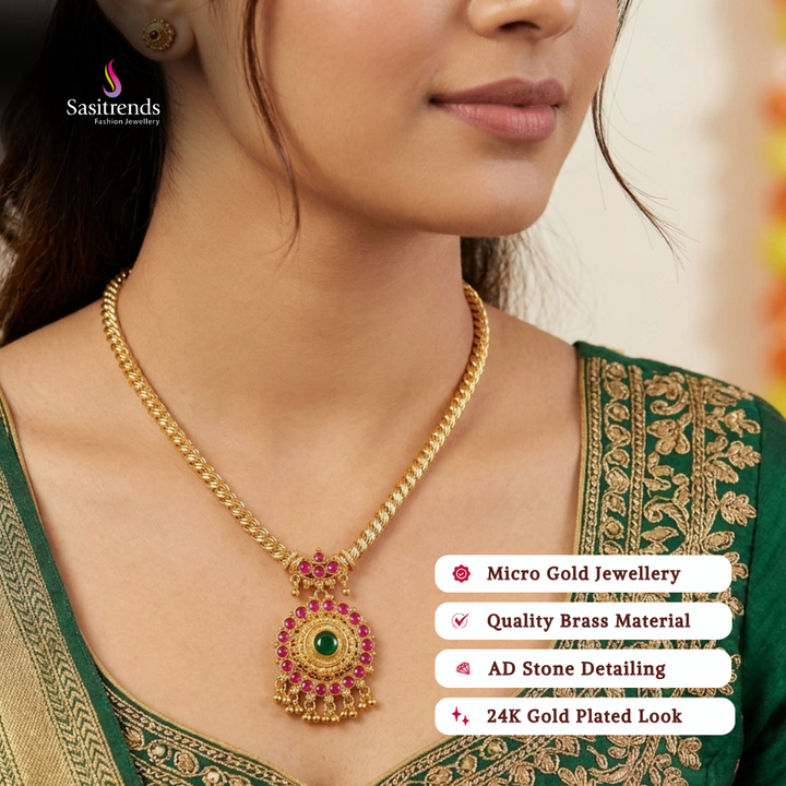Micro gold plated necklace model image - Sasitrends