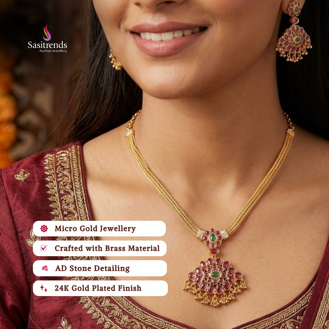 Micro gold plated necklace model image - Sasitrends