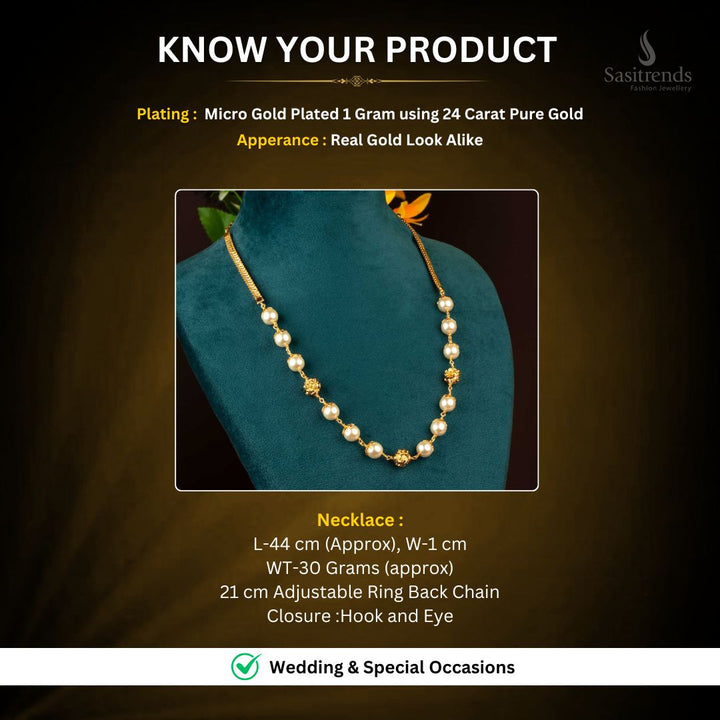 Micro Gold plated Necklace measurement image - Sasitrends
