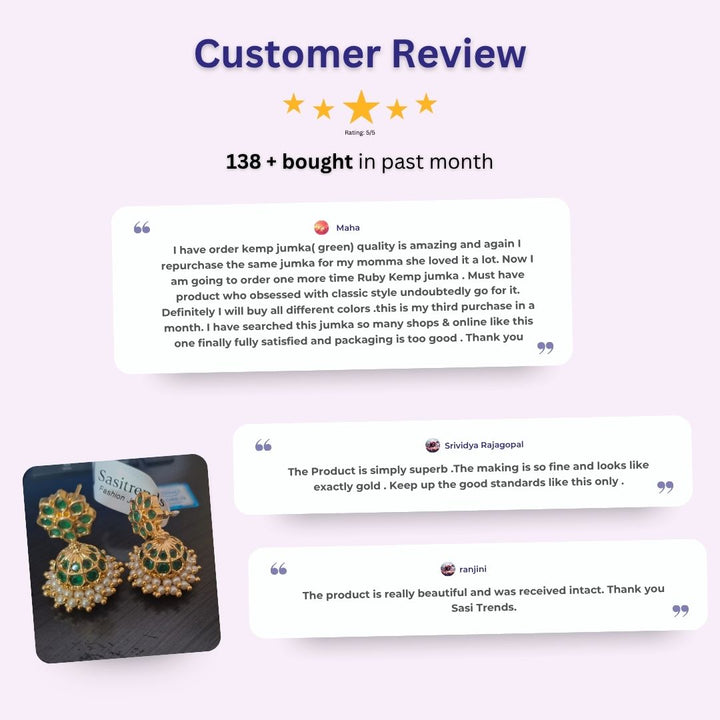 Customer review image showcasing a micro gold plated earrings from Sasitrends.