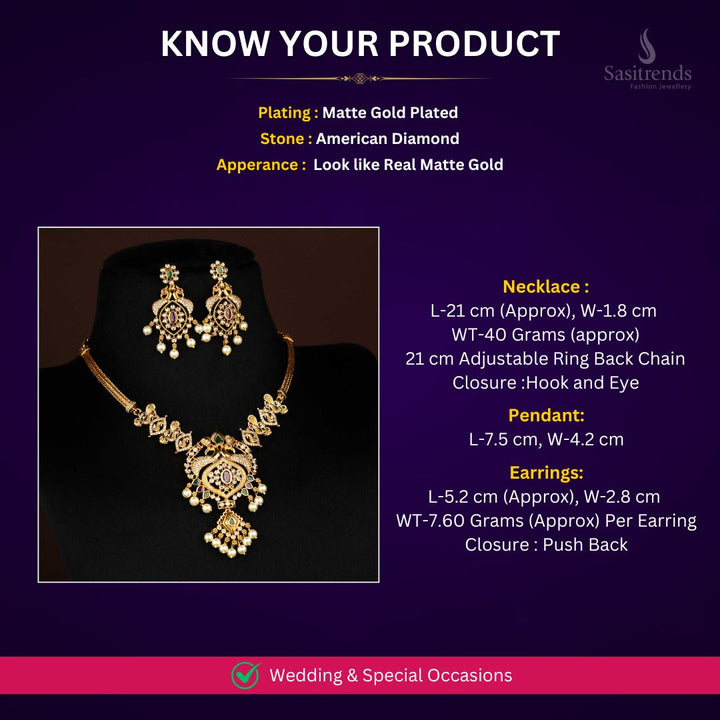 Micro Gold Plated Necklace Set Measurement Image - Sasitrends