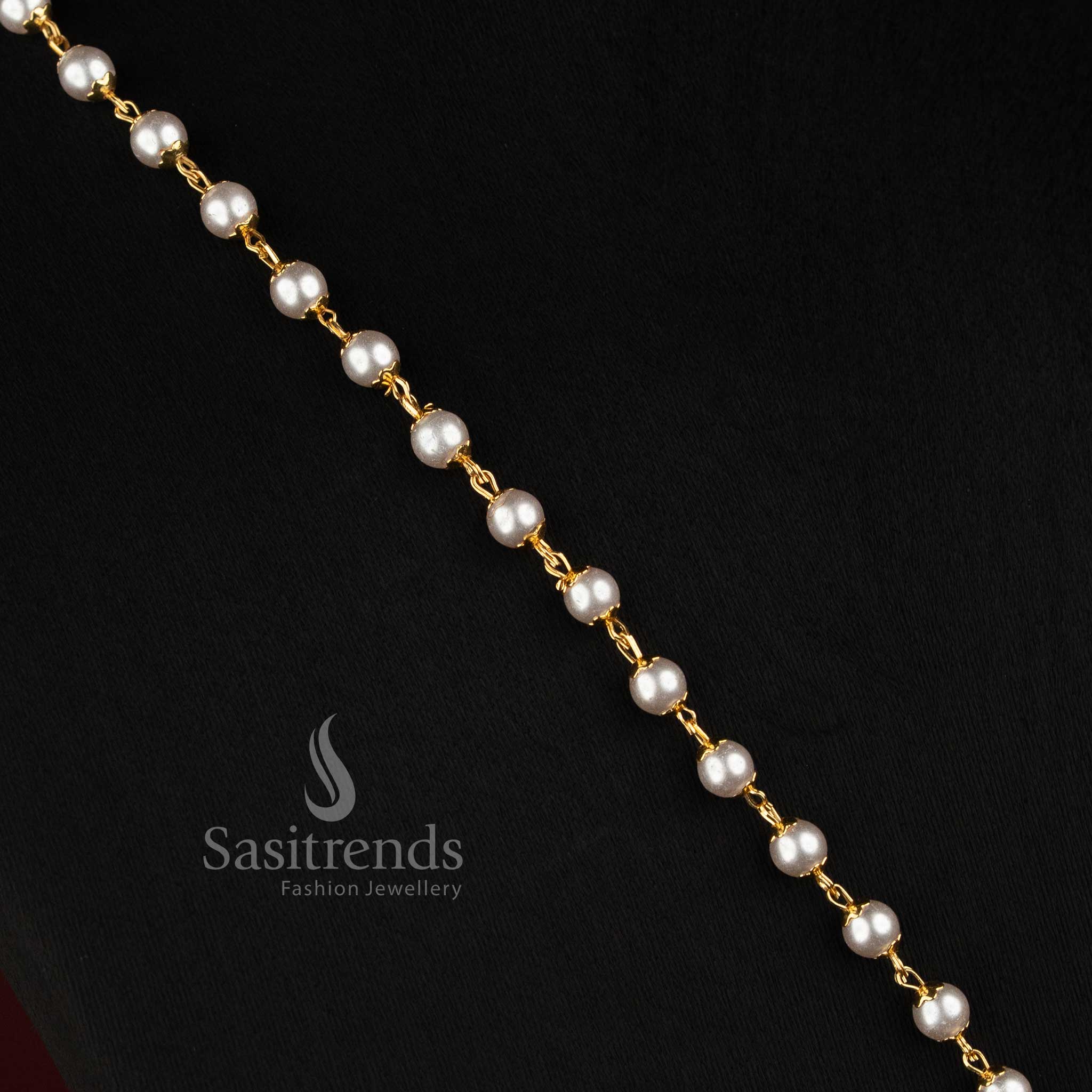 Traditional Matte Gold Plated Floral Temple Long Necklace with Matching Earrings - Sasitrends