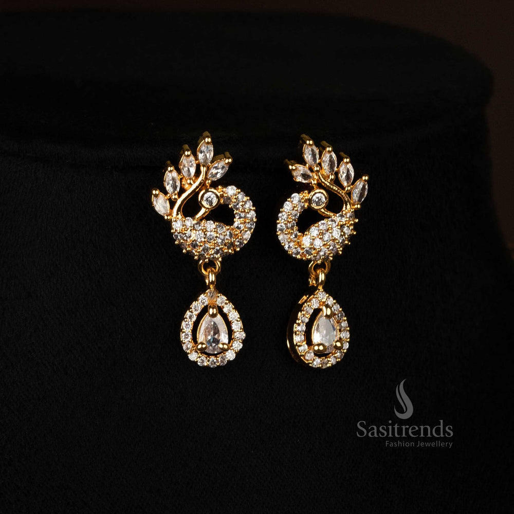 Sophisticated white peacock earrings for special occasions - Sasitrends