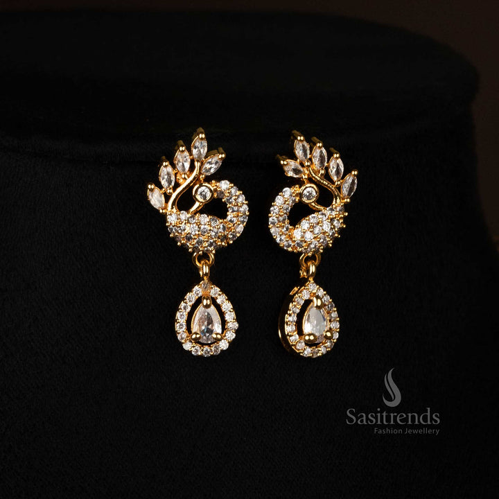 Sophisticated white peacock earrings for special occasions - Sasitrends
