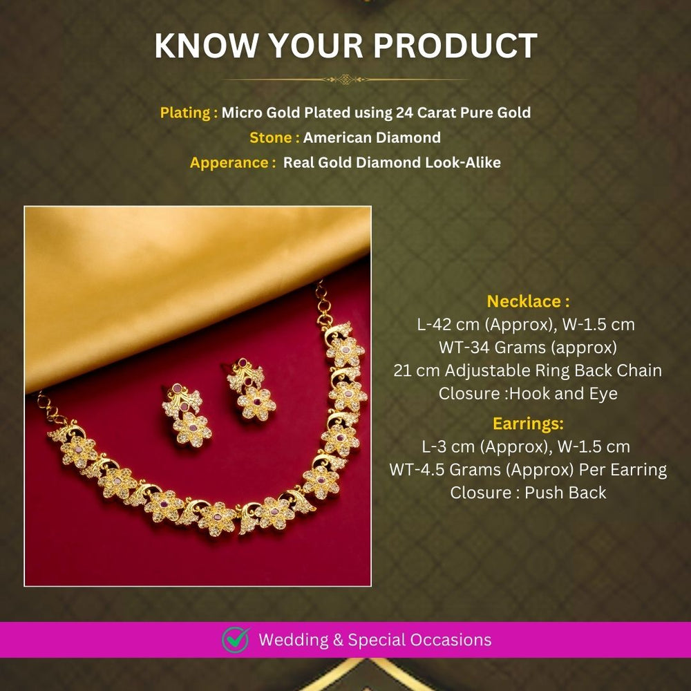 Micro Gold Plated Jewellery set Measurement Image - Sasitrends