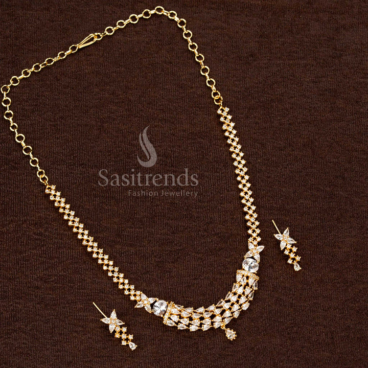 Elegant Indian Necklace Jewellery Set with Micro Gold Plating - Perfect for Traditional Outfits - Sasitrends