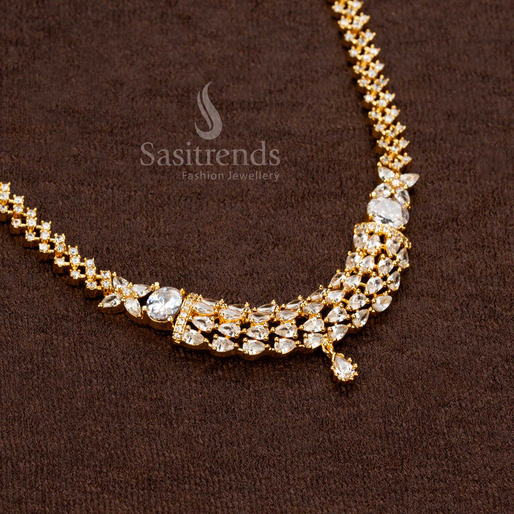 Elegant Indian Necklace Jewellery Set with Micro Gold Plating - Perfect for Traditional Outfits - Sasitrends