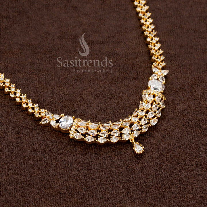 Elegant Indian Necklace Jewellery Set with Micro Gold Plating - Perfect for Traditional Outfits - Sasitrends