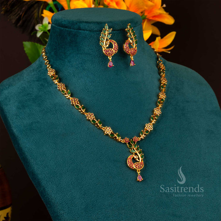 Traditional Micro Gold Plated Peacock Jewellery Set - Sasitrends