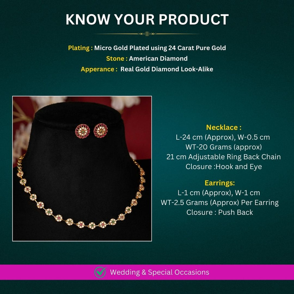 Micro gold plated Necklace Set Measurement image - Sasitrends