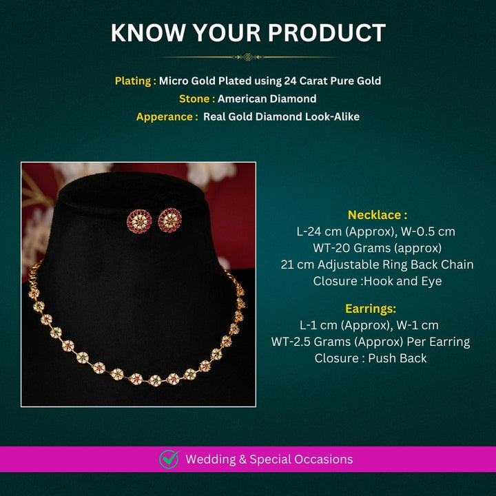 Micro gold plated Necklace Set Measurement image - Sasitrends